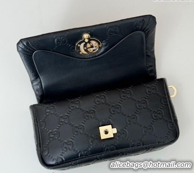 Super Quality Gucci GG Puffy Leather Milano Mini Top Handle bag 806017 Black 2024