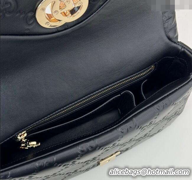 Super Quality Gucci GG Puffy Leather Milano Mini Top Handle bag 806017 Black 2024