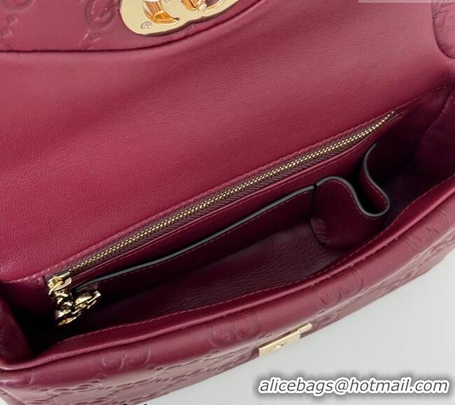 Well Crafted Gucci GG Puffy Leather Milano Mini Top Handle bag 806017 Dark Burgundy 2024