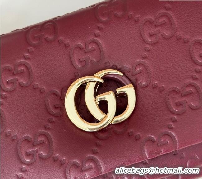 Well Crafted Gucci GG Puffy Leather Milano Mini Top Handle bag 806017 Dark Burgundy 2024