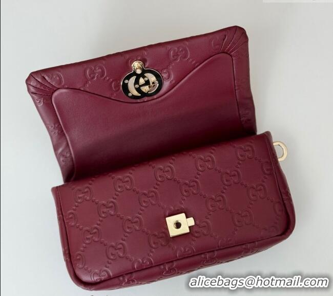 Well Crafted Gucci GG Puffy Leather Milano Mini Top Handle bag 806017 Dark Burgundy 2024