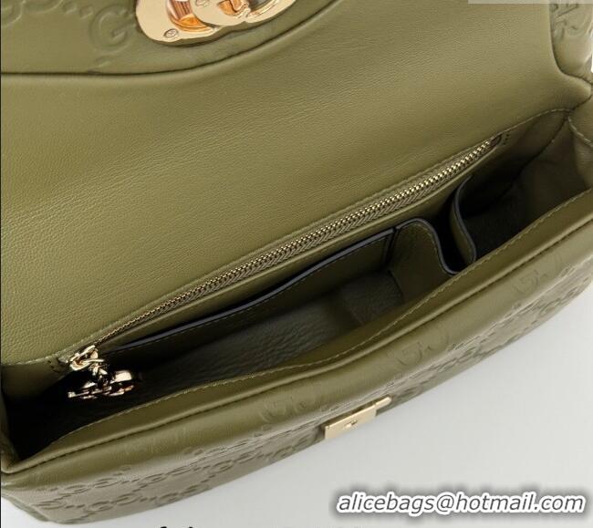 Popular Style Gucci GG Puffy Leather Milano Mini Top Handle bag 806017 Green 2024