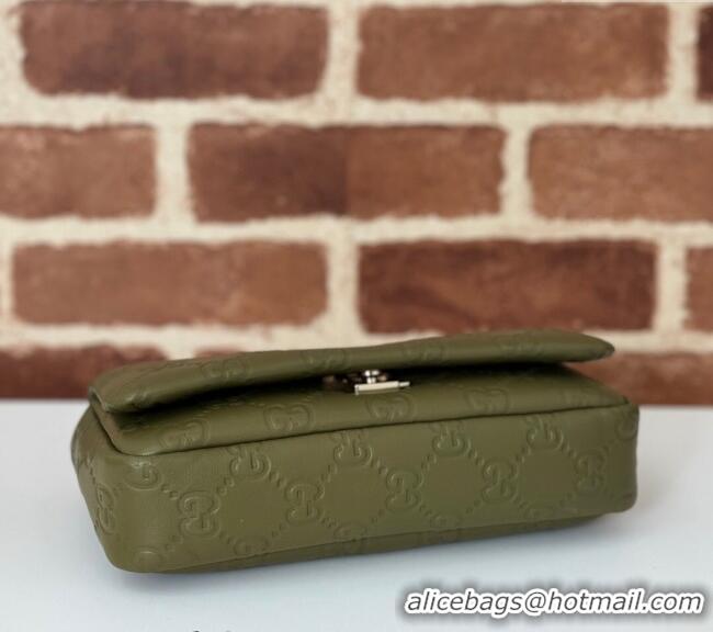 Popular Style Gucci GG Puffy Leather Milano Mini Top Handle bag 806017 Green 2024