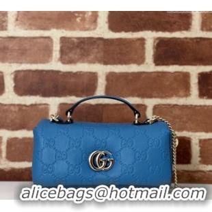 Best Price Gucci GG Puffy Leather Milano Mini Top Handle bag 806017 Light Blue 2024