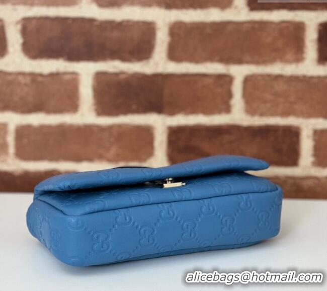 Best Price Gucci GG Puffy Leather Milano Mini Top Handle bag 806017 Light Blue 2024
