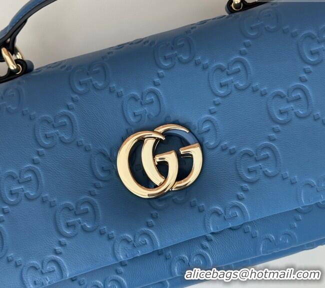 Best Price Gucci GG Puffy Leather Milano Mini Top Handle bag 806017 Light Blue 2024