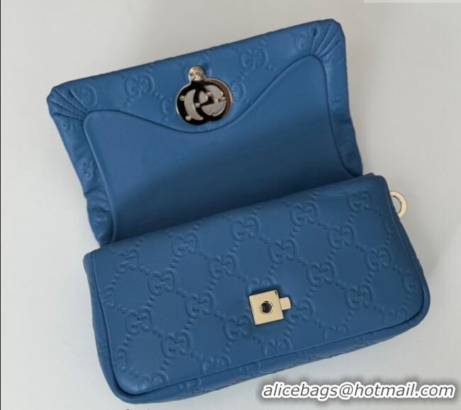 Best Price Gucci GG Puffy Leather Milano Mini Top Handle bag 806017 Light Blue 2024
