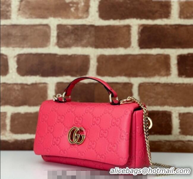 Super Quality Gucci GG Puffy Leather Milano Mini Top Handle bag 806017 Pink 2024