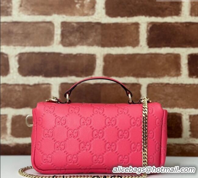 Super Quality Gucci GG Puffy Leather Milano Mini Top Handle bag 806017 Pink 2024
