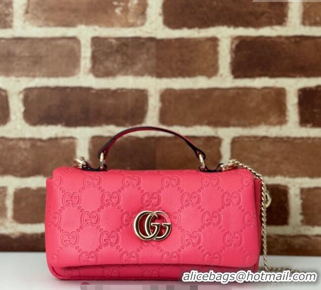 Super Quality Gucci GG Puffy Leather Milano Mini Top Handle bag 806017 Pink 2024