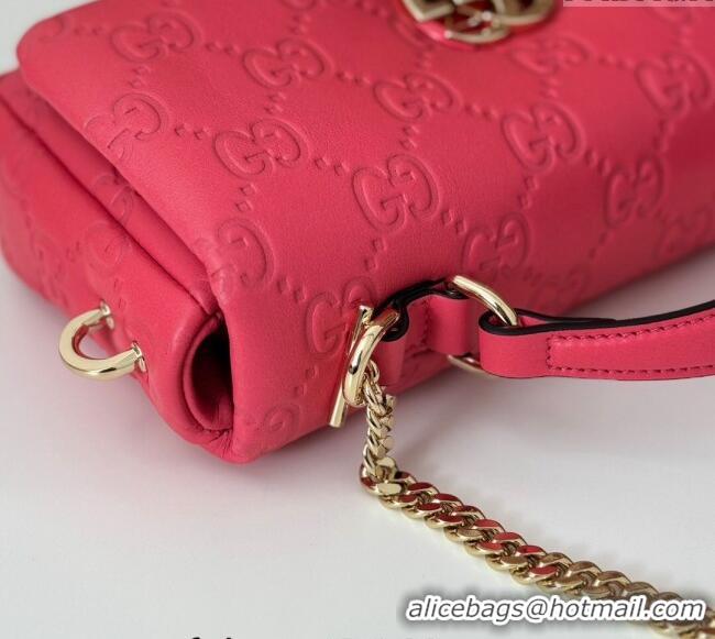 Super Quality Gucci GG Puffy Leather Milano Mini Top Handle bag 806017 Pink 2024