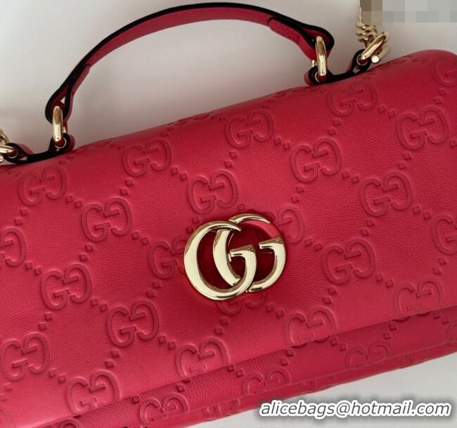 Super Quality Gucci GG Puffy Leather Milano Mini Top Handle bag 806017 Pink 2024