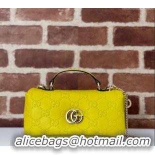 Reasonable Price Gucci GG Puffy Leather Milano Mini Top Handle bag 806017 Yellow 2024