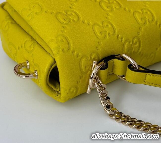 Reasonable Price Gucci GG Puffy Leather Milano Mini Top Handle bag 806017 Yellow 2024