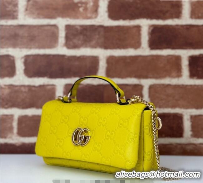 Reasonable Price Gucci GG Puffy Leather Milano Mini Top Handle bag 806017 Yellow 2024