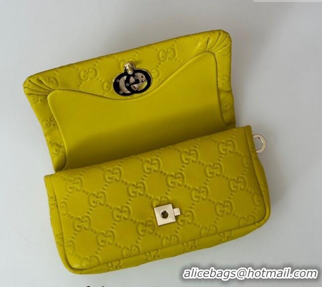 Reasonable Price Gucci GG Puffy Leather Milano Mini Top Handle bag 806017 Yellow 2024