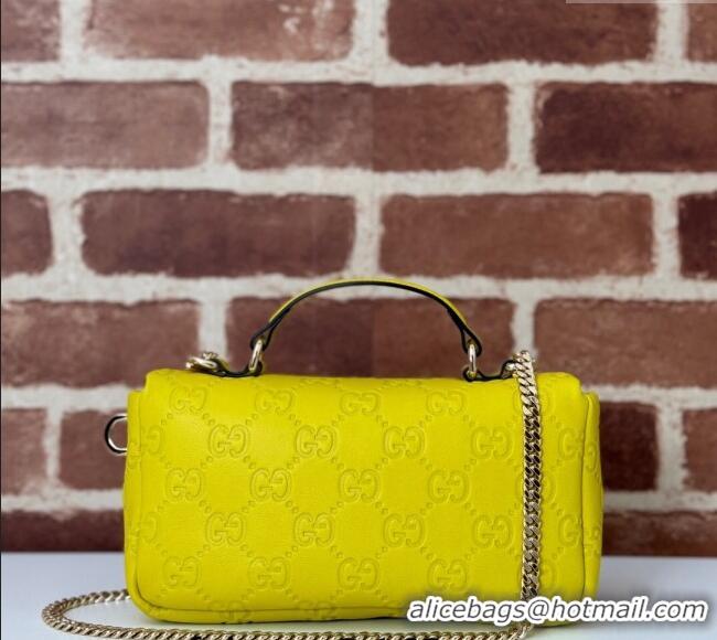 Reasonable Price Gucci GG Puffy Leather Milano Mini Top Handle bag 806017 Yellow 2024