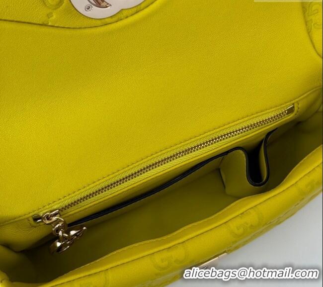 Reasonable Price Gucci GG Puffy Leather Milano Mini Top Handle bag 806017 Yellow 2024