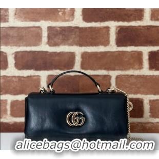 Luxury Cheap Gucci Puffy Calf Leather Milano Mini Top Handle bag 806017 Black 2024
