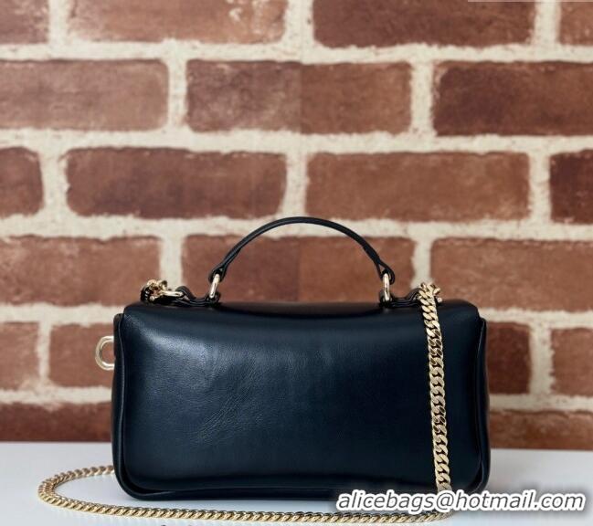 Luxury Cheap Gucci Puffy Calf Leather Milano Mini Top Handle bag 806017 Black 2024