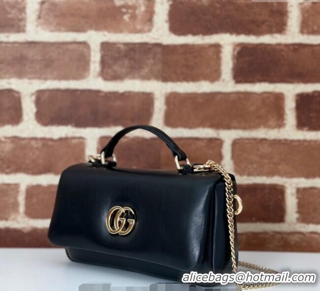 Luxury Cheap Gucci Puffy Calf Leather Milano Mini Top Handle bag 806017 Black 2024