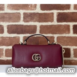 Well Crafted Gucci Puffy Calf Leather Milano Mini Top Handle bag 806017 Dark Burgundy 2024
