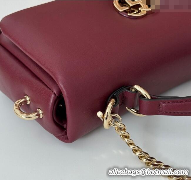 Well Crafted Gucci Puffy Calf Leather Milano Mini Top Handle bag 806017 Dark Burgundy 2024