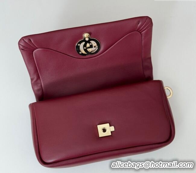 Well Crafted Gucci Puffy Calf Leather Milano Mini Top Handle bag 806017 Dark Burgundy 2024