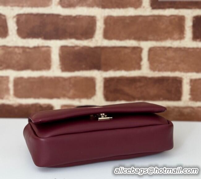 Well Crafted Gucci Puffy Calf Leather Milano Mini Top Handle bag 806017 Dark Burgundy 2024