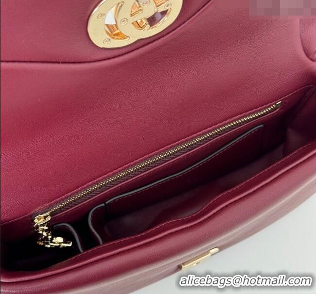 Well Crafted Gucci Puffy Calf Leather Milano Mini Top Handle bag 806017 Dark Burgundy 2024