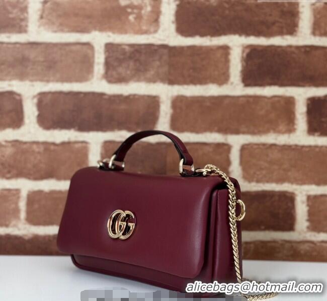 Well Crafted Gucci Puffy Calf Leather Milano Mini Top Handle bag 806017 Dark Burgundy 2024