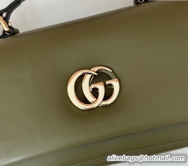 Buy Cheap Gucci Puffy Calf Leather Milano Mini Top Handle bag 806017 Green 2024