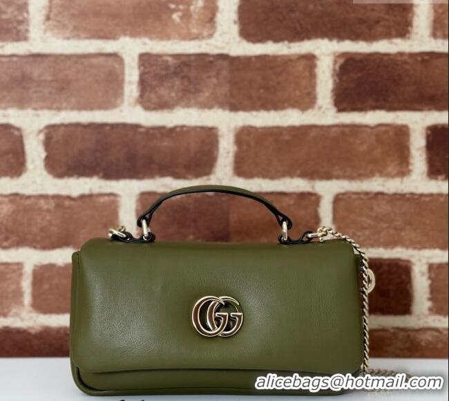 Buy Cheap Gucci Puffy Calf Leather Milano Mini Top Handle bag 806017 Green 2024