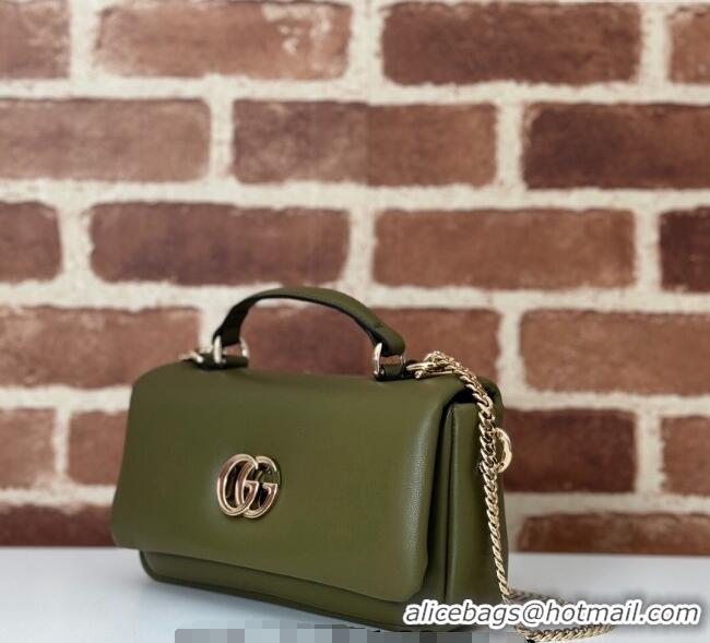Buy Cheap Gucci Puffy Calf Leather Milano Mini Top Handle bag 806017 Green 2024