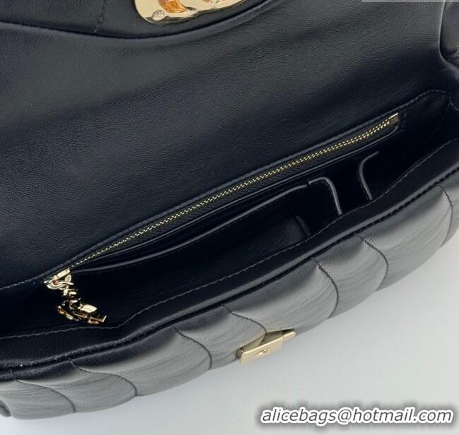 Super Quality Gucci Quilted Puffy Leather Milano Mini Top Handle bag 806017 Black 2024