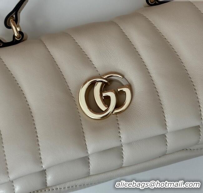 Famous Brand Gucci Quilted Puffy Leather Milano Mini Top Handle bag 806017 White 2024