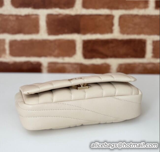 Famous Brand Gucci Quilted Puffy Leather Milano Mini Top Handle bag 806017 White 2024
