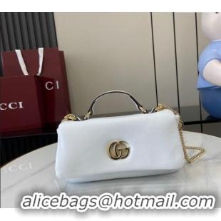 Promotional Gucci Puffy Calf Leather Milano Mini Top Handle bag 806017 White 2024