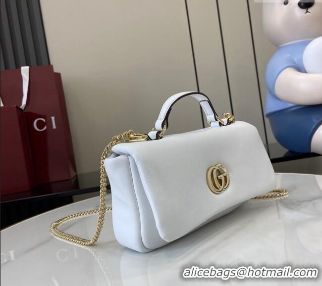 Promotional Gucci Puffy Calf Leather Milano Mini Top Handle bag 806017 White 2024