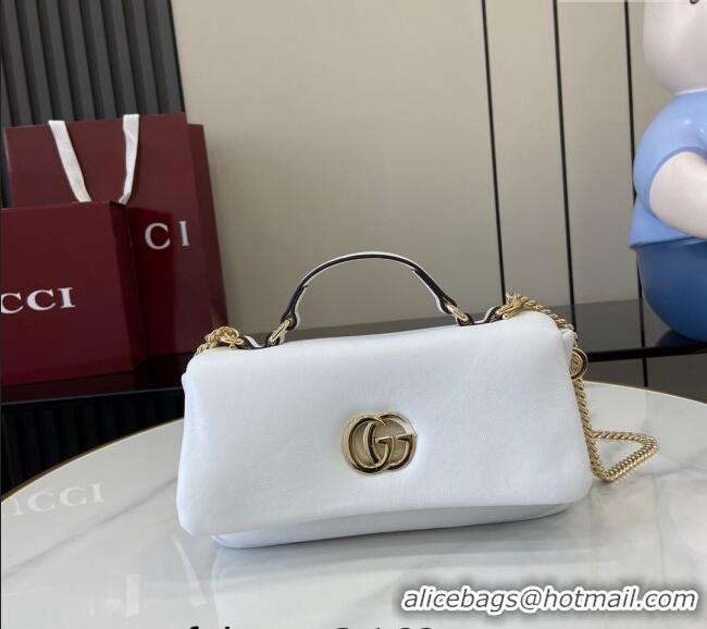 Promotional Gucci Puffy Calf Leather Milano Mini Top Handle bag 806017 White 2024