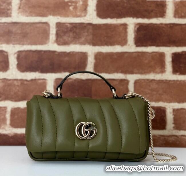 Well Crafted Gucci Quilted Puffy Leather Milano Mini Top Handle bag 806017 Green 2024