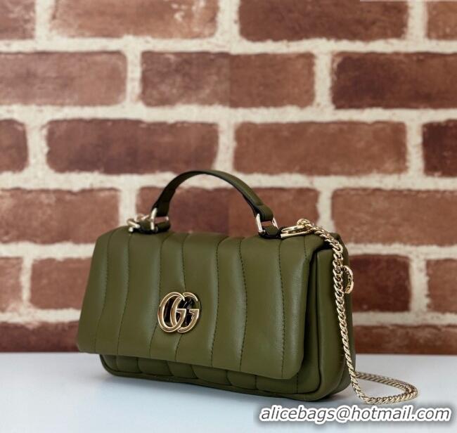 Well Crafted Gucci Quilted Puffy Leather Milano Mini Top Handle bag 806017 Green 2024