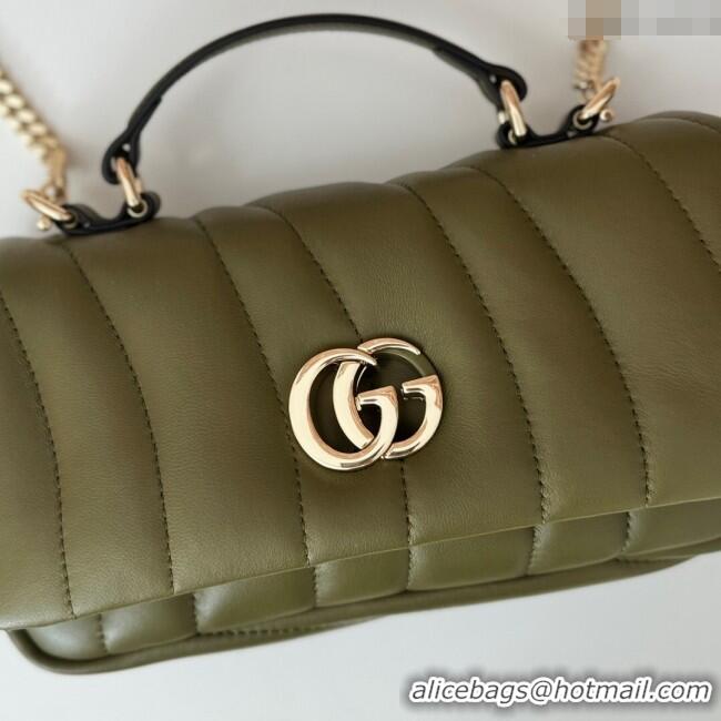 Well Crafted Gucci Quilted Puffy Leather Milano Mini Top Handle bag 806017 Green 2024