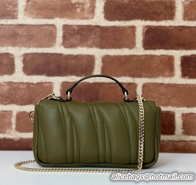 Well Crafted Gucci Quilted Puffy Leather Milano Mini Top Handle bag 806017 Green 2024