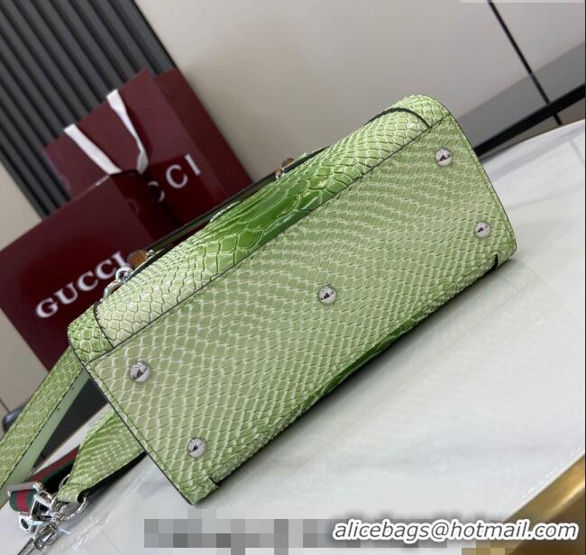 Top Quality Gucci Diana Mini Tote Bag in Snakeskin Embossed Leather 702732 Green 2024