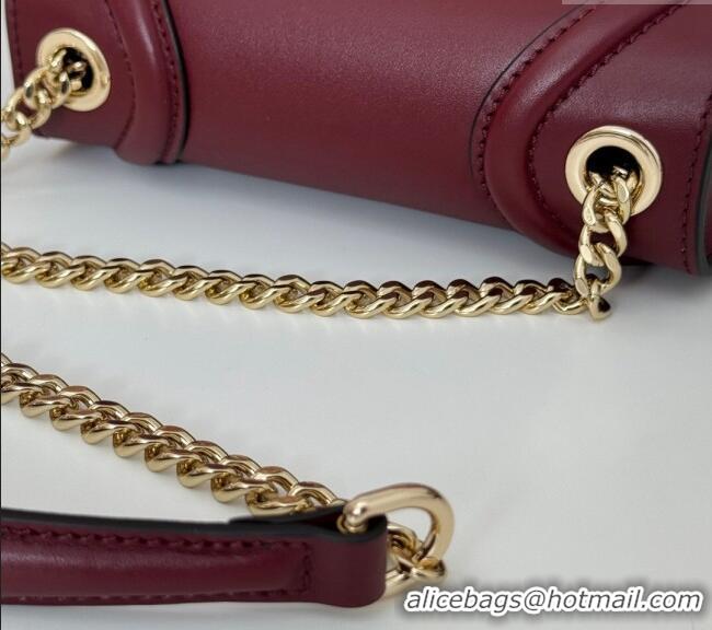 Low Cost Gucci Blondie Leather Mini Shoulder Bag 815711 Dark Burgundy 2024