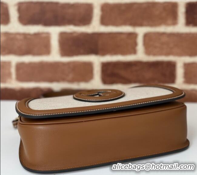 Inexpensive Gucci Blondie Top Handle bag in Linen Canvas and Leather 815714 Brown 2024