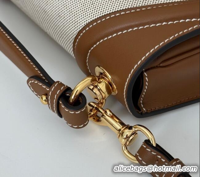 Inexpensive Gucci Blondie Top Handle bag in Linen Canvas and Leather 815714 Brown 2024