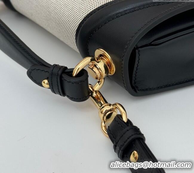 Classic Specials Gucci Blondie Top Handle bag in Linen Canvas and Leather 815714 Black 2024
