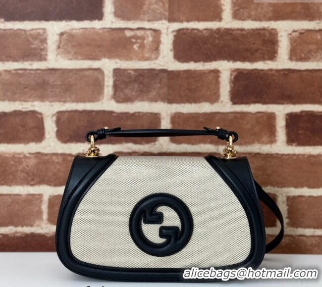 Classic Specials Gucci Blondie Top Handle bag in Linen Canvas and Leather 815714 Black 2024